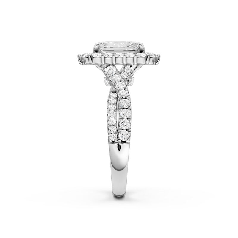 Radiant-Cut Lab Grown 2 3/4ctw. Diamond Fancy Halo Engagement Ring in 14k White Gold image number null